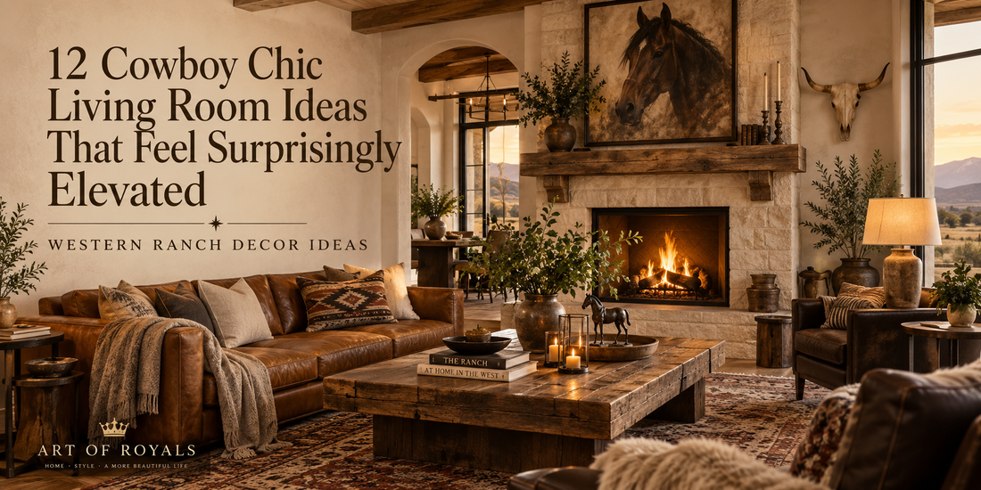 12 Cowboy Chic Living Room Ideas That Feel Surprisingly Elevated | Western Ranch Decor Ideas