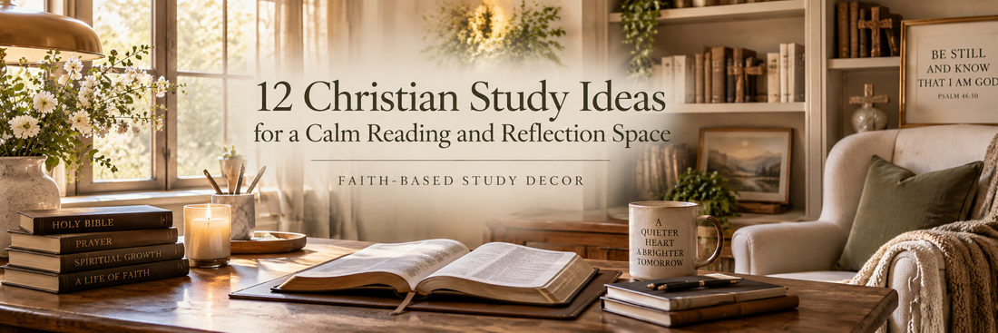 12 Christian Study Ideas for a Calm Reading and Reflection Space | Faith-Based Study Decor