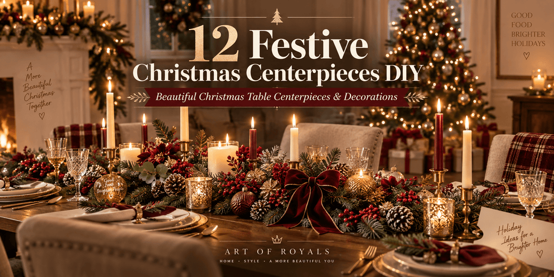 12 Festive Christmas Centerpieces DIY | Beautiful Christmas Table Centerpieces & Decorations - ART OF ROYALS