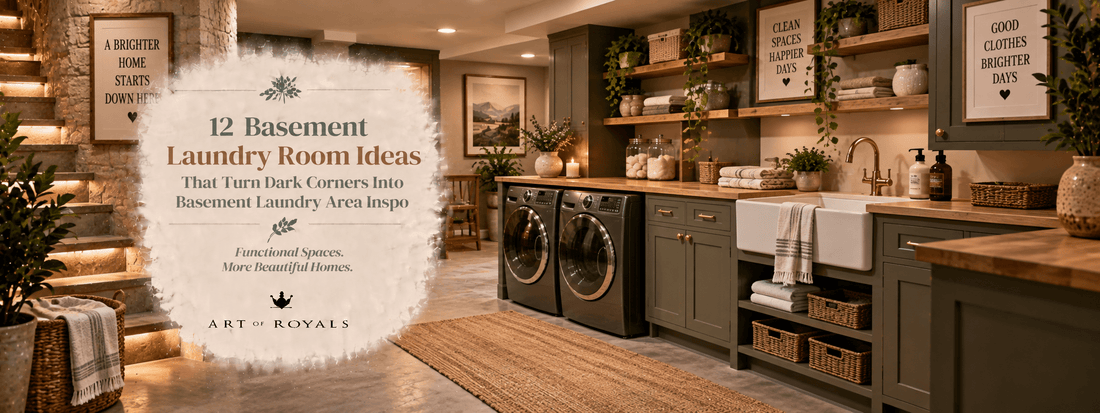 12 Basement Laundry Room Ideas That Turn Dark Corners Into Basement Laundry Area Inspo - ART OF ROYALS