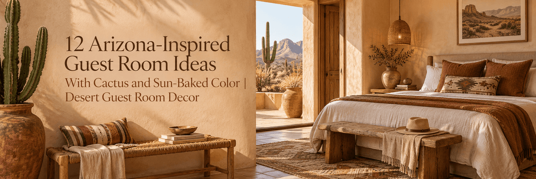 12 Arizona-Inspired Guest Room Ideas With Cactus and Sun-Baked Color | Desert Guest Room Decor - ART OF ROYALS