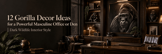 12 Gorilla Decor Ideas for a Powerful Masculine Office or Den | Dark Wildlife Interior Style - ART OF ROYALS