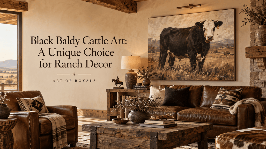 Black Baldy Cattle Art: A Unique Choice for Ranch Decor - ART OF ROYALS