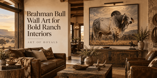 Brahman Bull Wall Art for Bold Ranch Interiors | Art of Royals - ART OF ROYALS