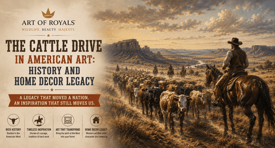 The Cattle Drive in American Art: History and Home Decor Legacy - ART OF ROYALS