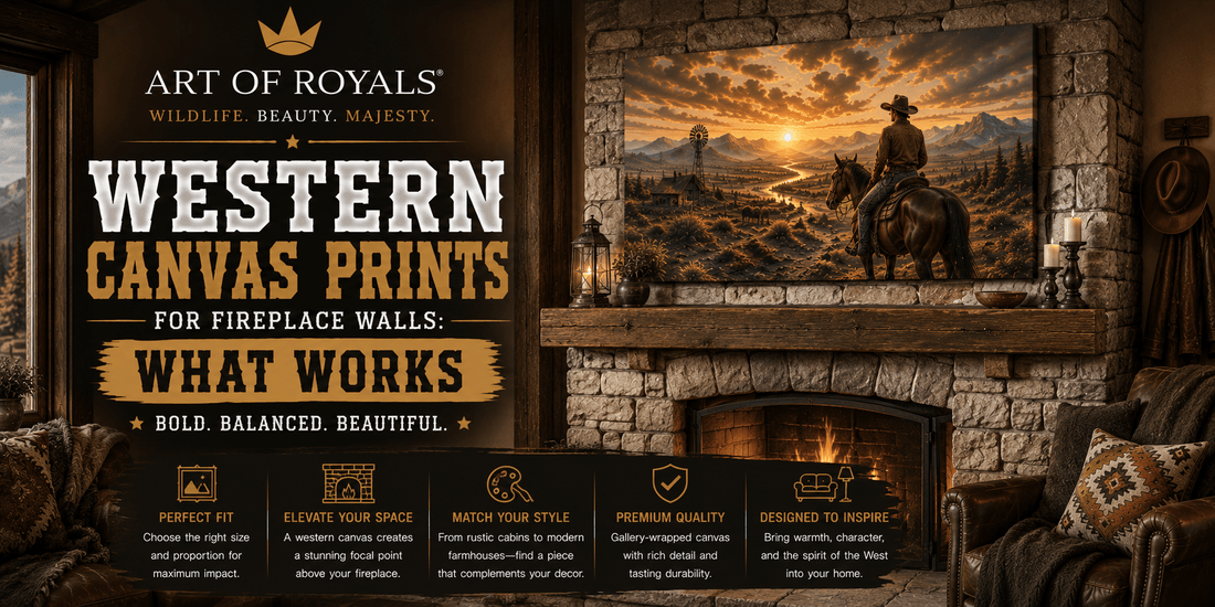 Western Canvas Prints for Fireplace Walls: What Works - ART OF ROYALS