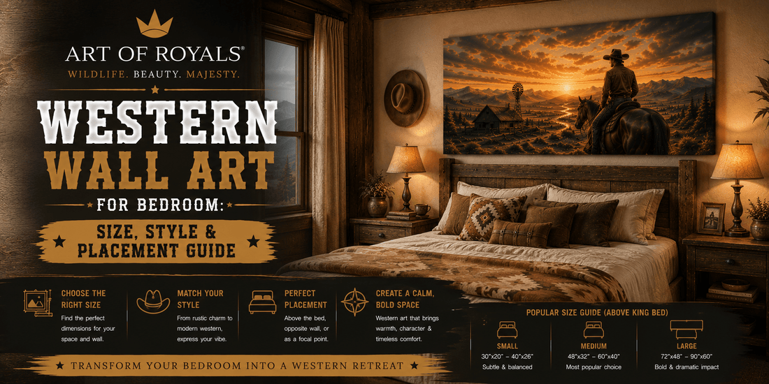 Western Wall Art for Bedroom: Size, Style & Placement Guide - ART OF ROYALS