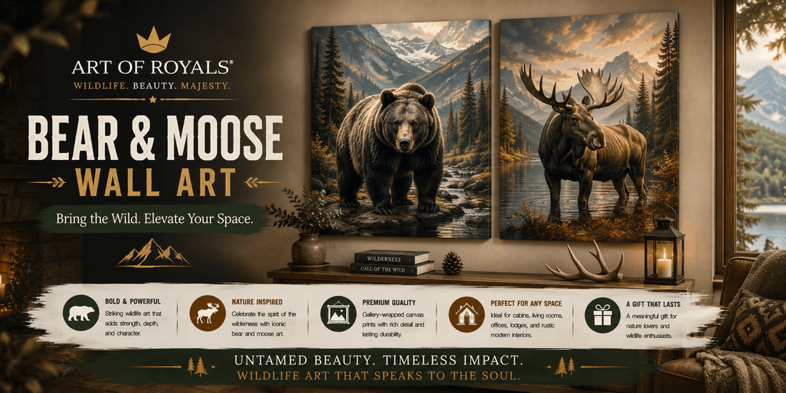 Bear & Moose Wall Art - ART OF ROYALS