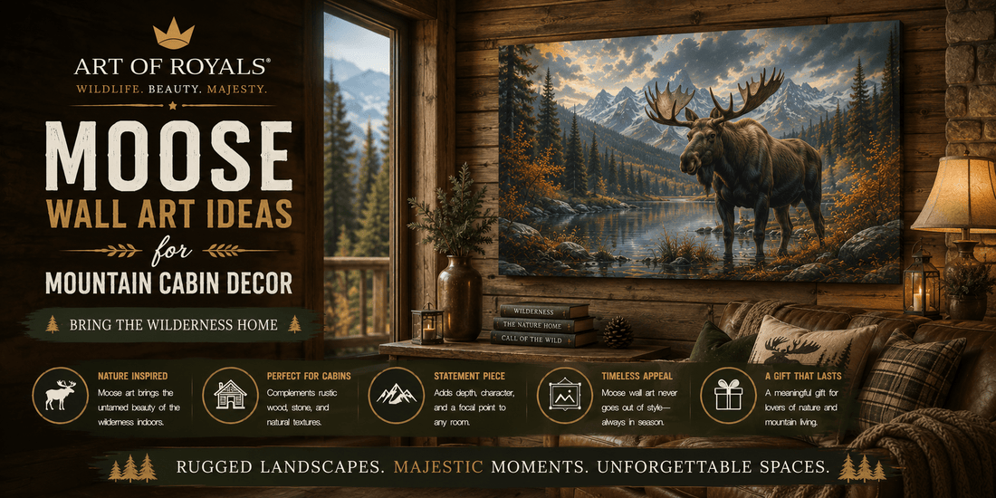 Moose Wall Art Ideas for Mountain Cabin Decor - ART OF ROYALS