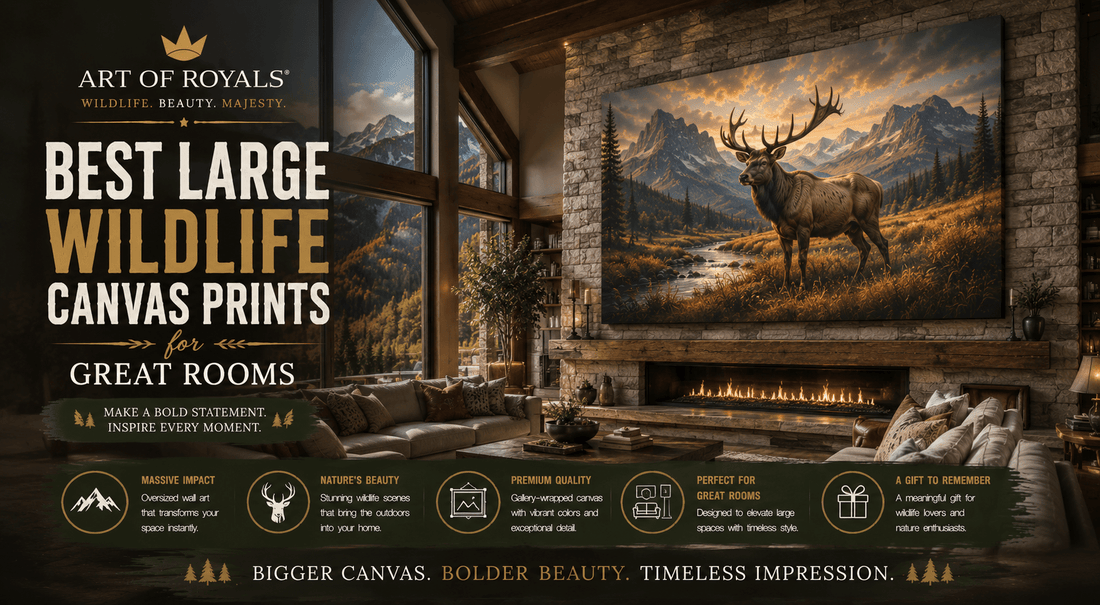 Best Large Wildlife Canvas Prints for Great Rooms - ART OF ROYALS