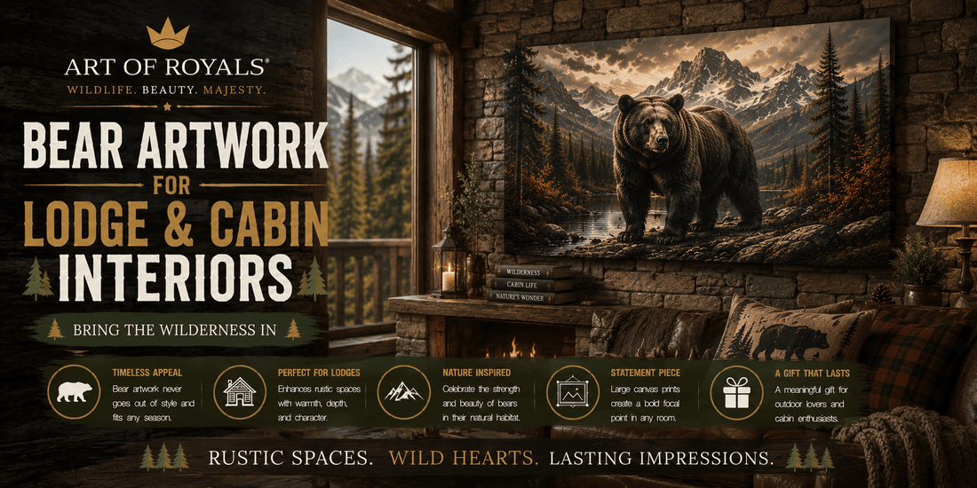Bear Artwork for Lodge and Cabin Interiors - ART OF ROYALS