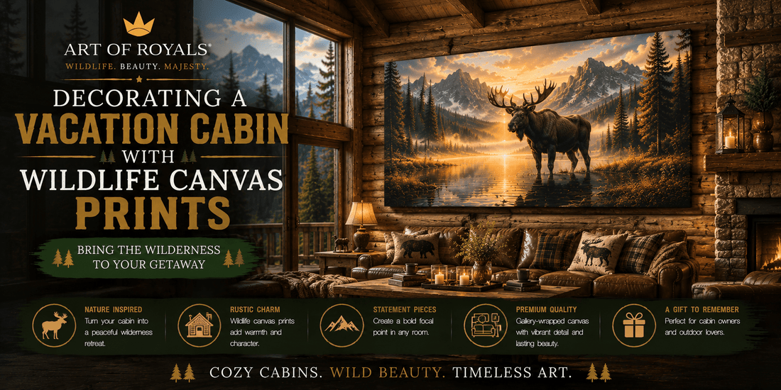 Decorating a Vacation Cabin with Wildlife Canvas Prints - ART OF ROYALS