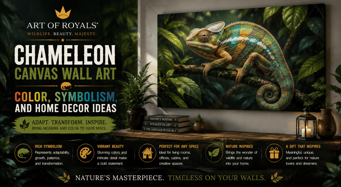 Chameleon Canvas Wall Art: Color, Symbolism, and Home Decor Ideas - ART OF ROYALS