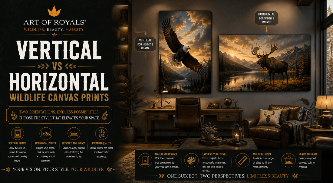 Vertical vs Horizontal Wildlife Canvas Prints - ART OF ROYALS