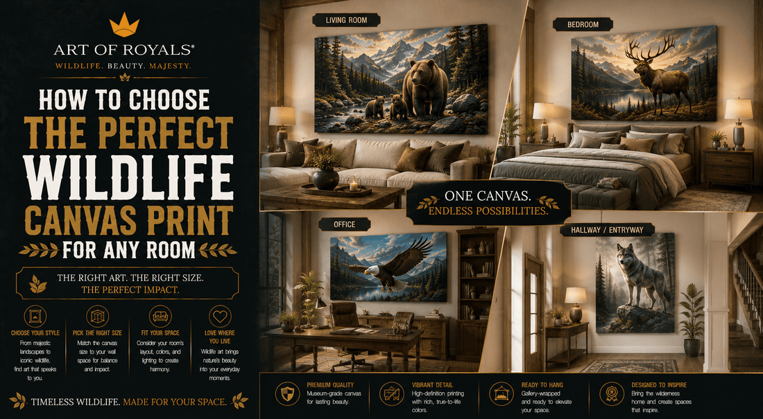 How to Choose the Perfect Wildlife Canvas Print for Any Room - ART OF ROYALS