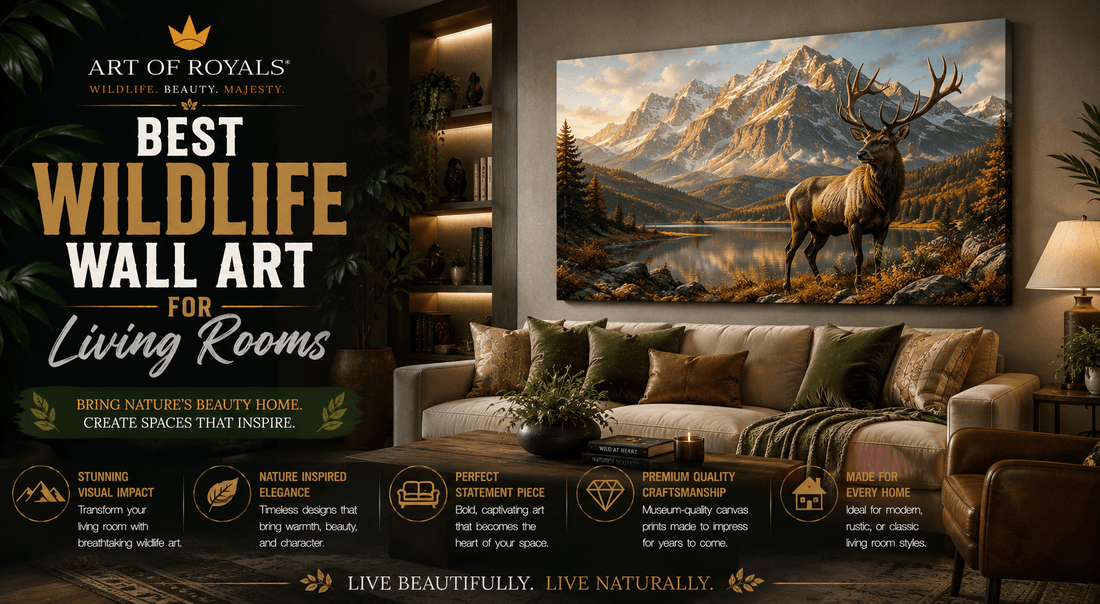 Best Wildlife Wall Art for Living Rooms - ART OF ROYALS