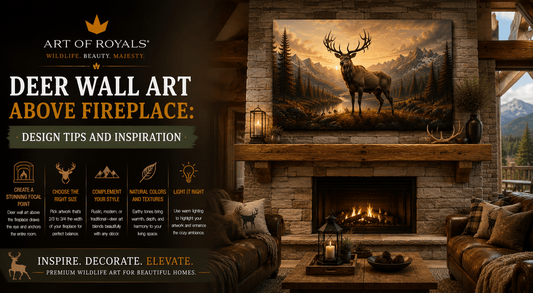 Deer Wall Art Above Fireplace: Design Tips and Inspiration - ART OF ROYALS