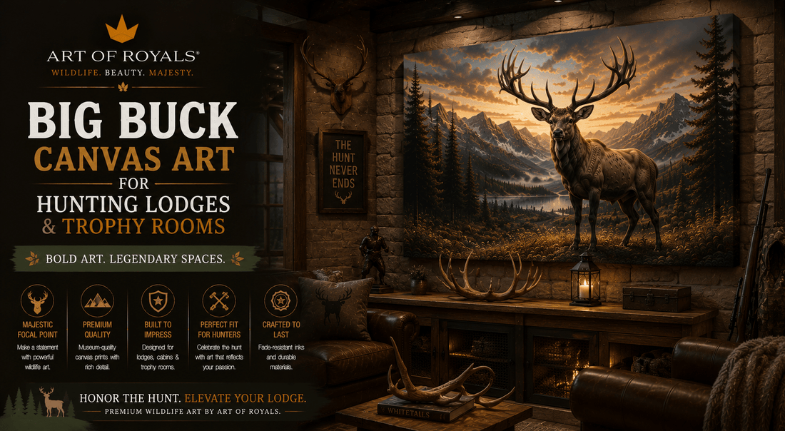 Big Buck Canvas Art for Hunting Lodges and Trophy Rooms - ART OF ROYALS