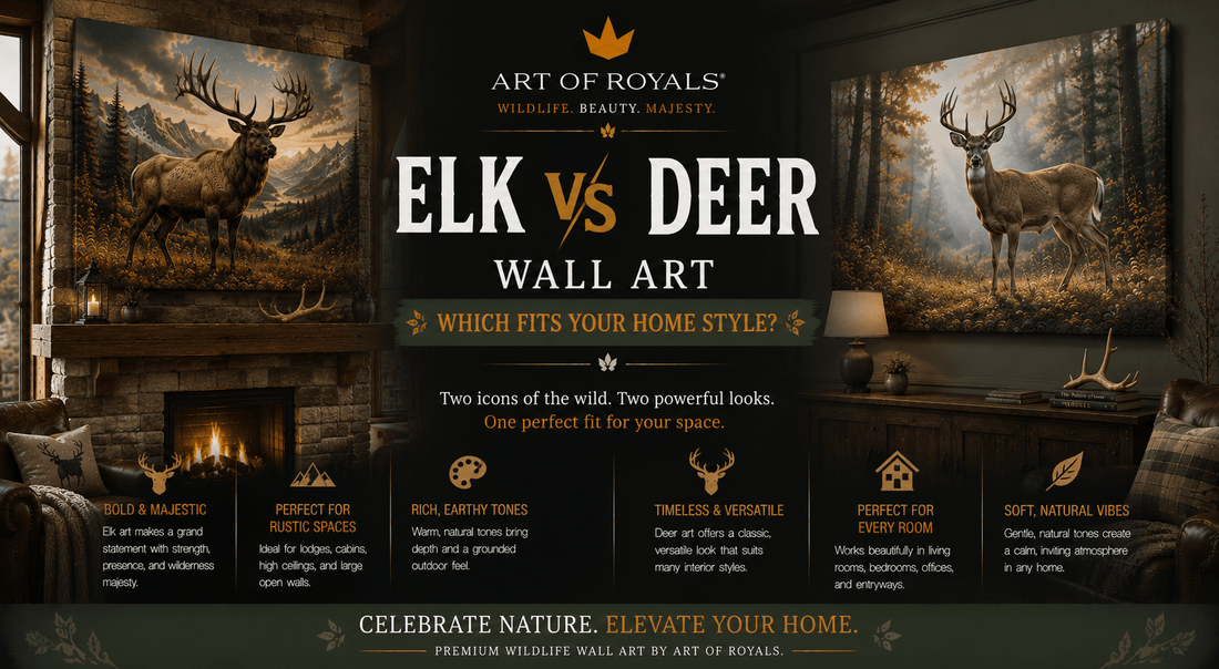 Elk vs Deer Wall Art: Which Fits Your Home Style? - ART OF ROYALS