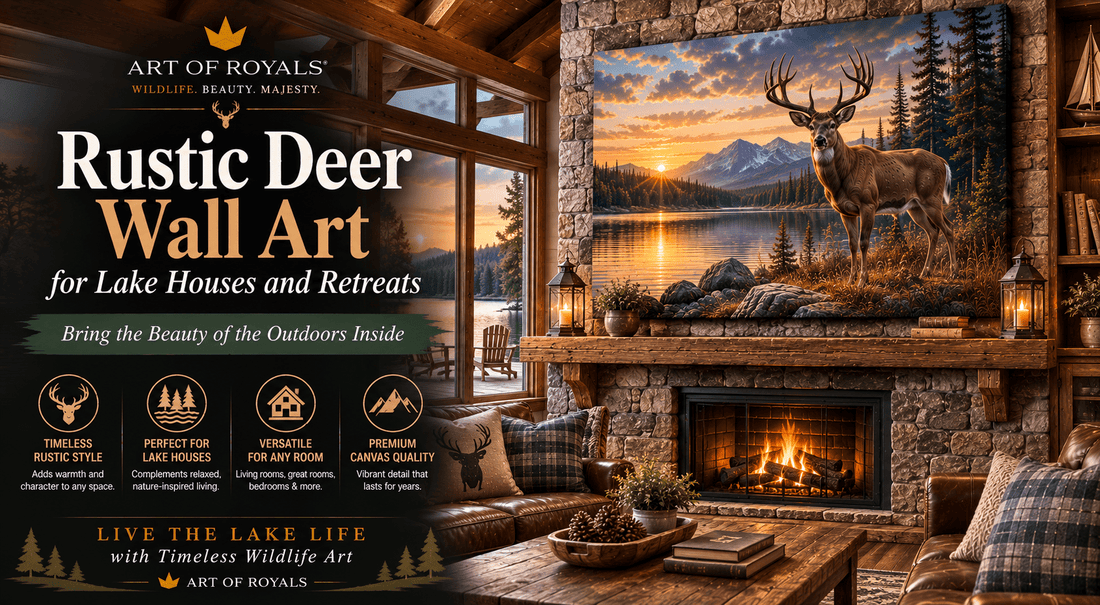 Rustic Deer Wall Art for Lake Houses and Retreats - ART OF ROYALS