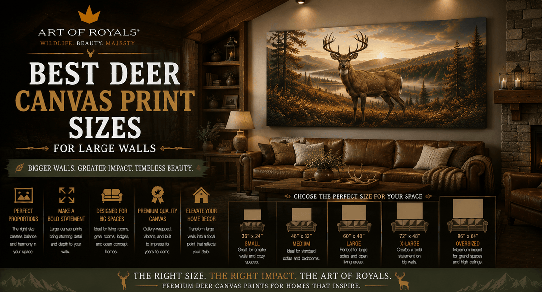 Best Deer Canvas Print Sizes for Large Walls - ART OF ROYALS