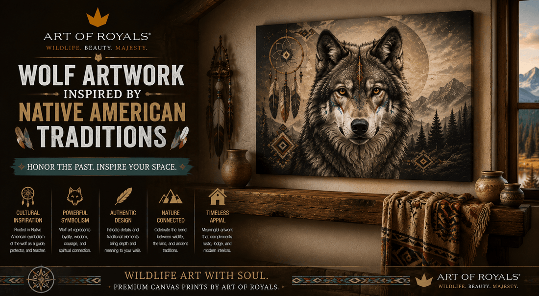 Wolf Artwork Inspired by Native American Traditions - ART OF ROYALS