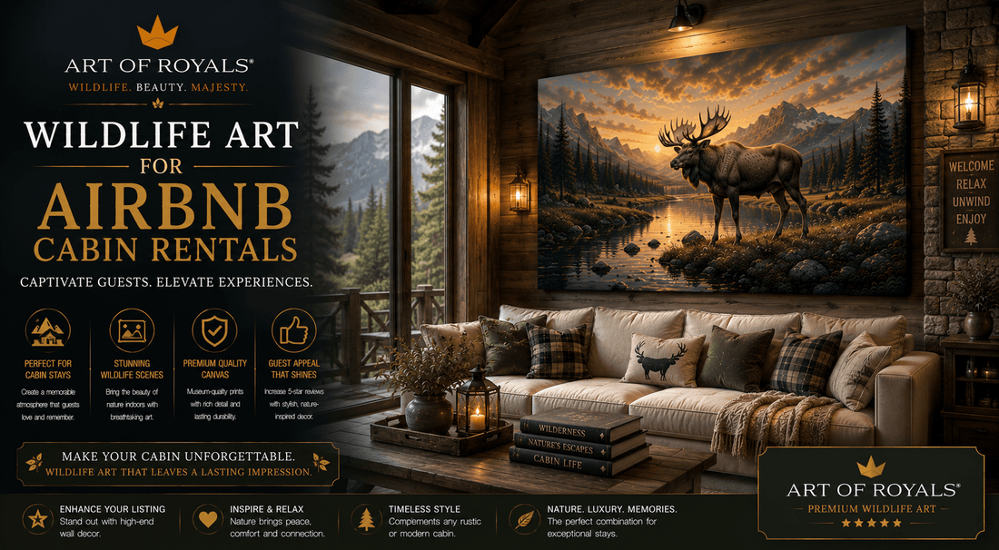Wildlife Art for Airbnb Cabin Rentals - ART OF ROYALS