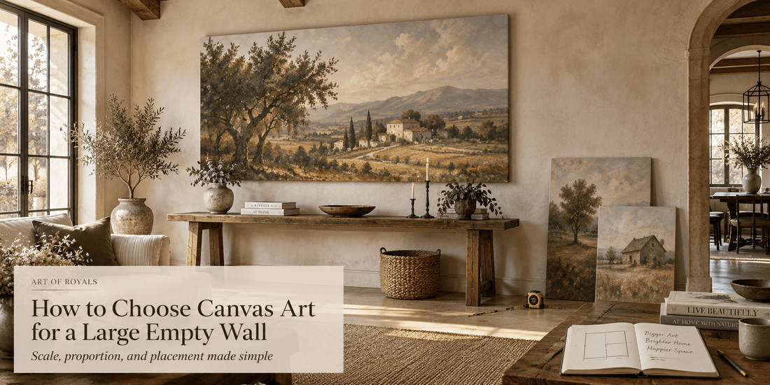 How to Choose Canvas Art for a Large Empty Wall | Size & Style Guide - ART OF ROYALS