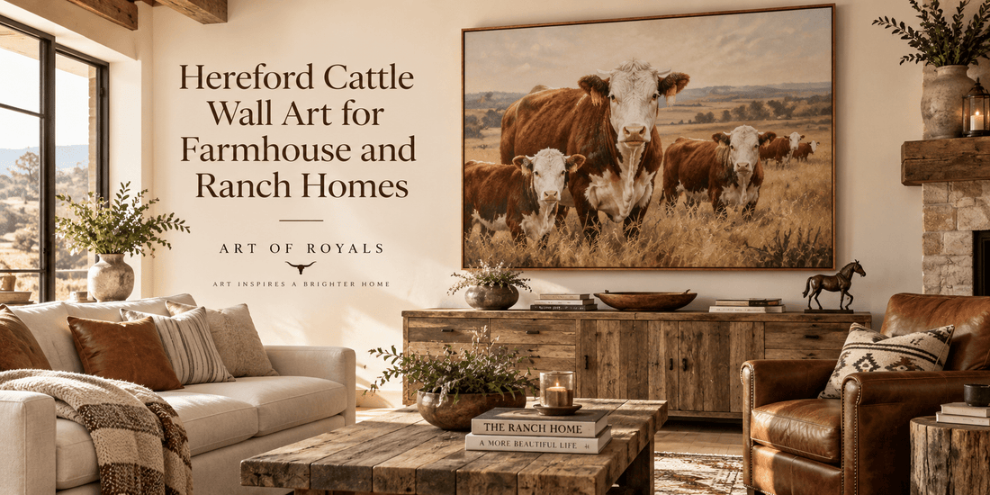 Hereford Cattle Wall Art for Farmhouse & Ranch Homes - ART OF ROYALS
