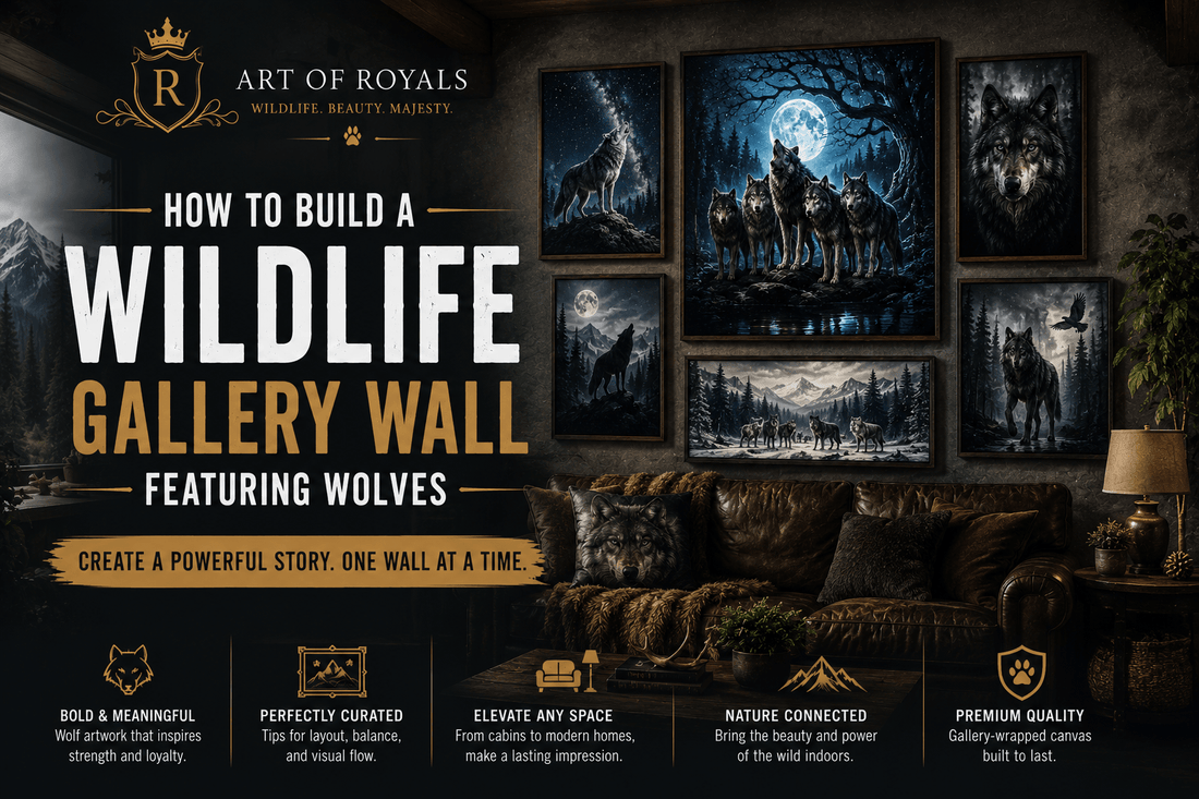 How to Build a Wildlife Gallery Wall Featuring Wolves | ArtOfRoyals - ART OF ROYALS