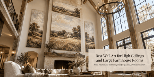 Best Wall Art for High Ceilings & Large Farmhouse Rooms | Size Guide - ART OF ROYALS