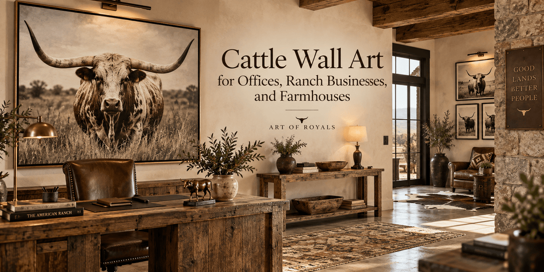 Cattle Wall Art for Offices, Ranch Businesses & Farmhouses - ART OF ROYALS