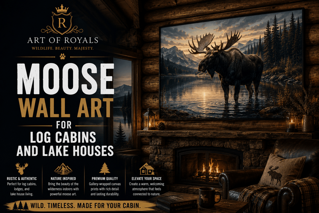 Moose Wall Art for Log Cabins and Lake Houses | ArtOfRoyals - ART OF ROYALS
