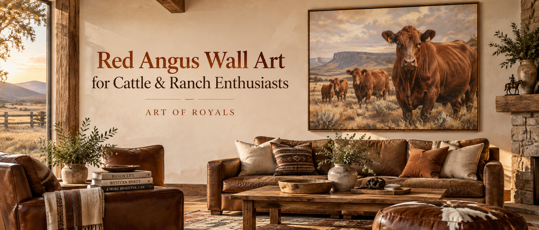 Red Angus Wall Art for Cattle & Ranch Enthusiasts | Art of Royals
