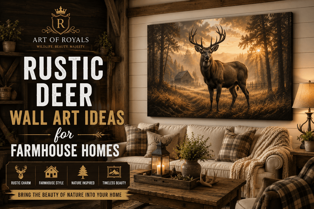 Rustic Deer Wall Art Ideas for Farmhouse Homes: Timeless Wildlife Decor for Warm and Inviting Interiors - ART OF ROYALS