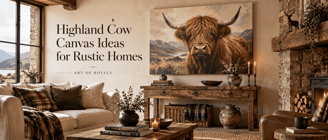 Highland Cow Canvas Ideas for Rustic Homes | Art of Royals - ART OF ROYALS