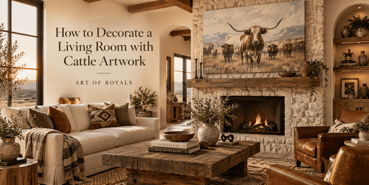 How to Decorate a Living Room with Cattle Artwork - ART OF ROYALS