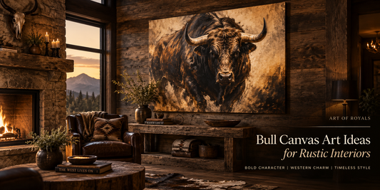 Bull Canvas Art Ideas for Rustic Interiors | Ranch & Farmhouse Decor