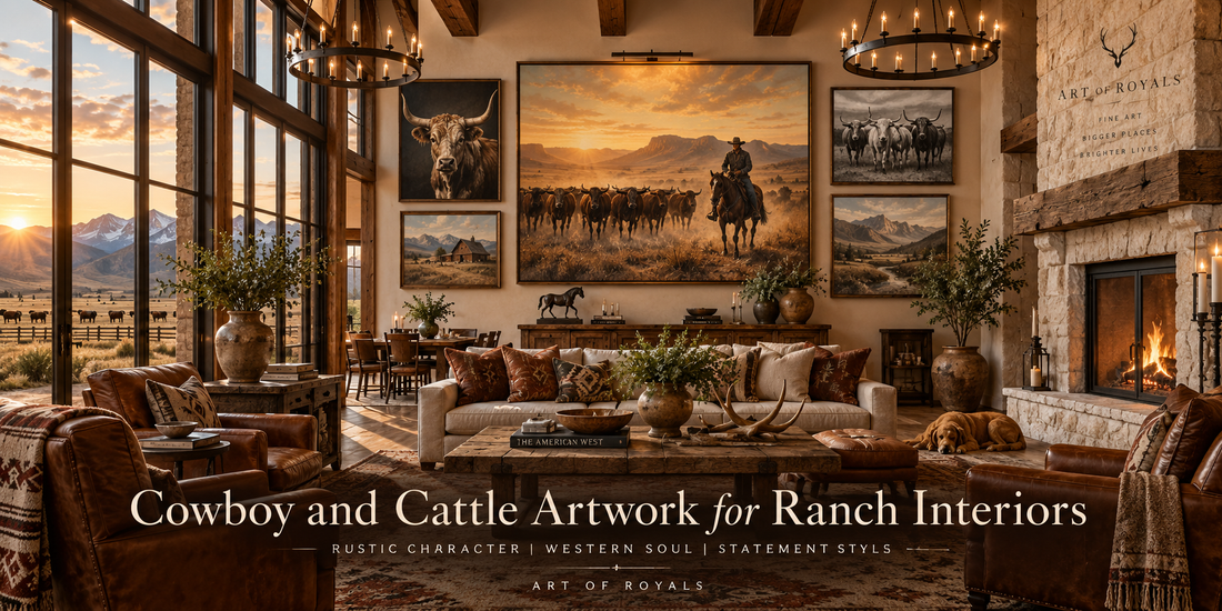 Cowboy and Cattle Artwork for Ranch Interiors | Western Decor Guide