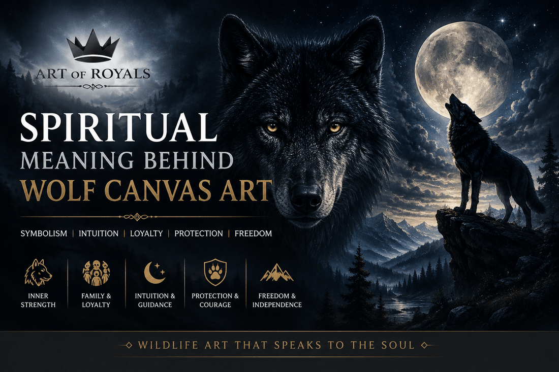 Spiritual Meaning Behind Wolf Canvas Art | ArtOfRoyals - ART OF ROYALS