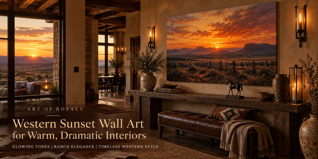 Western Sunset Wall Art for Warm, Dramatic Interiors