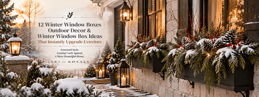12 Winter Window Boxes Outdoor Decor & Winter Window Box Ideas That Instantly Upgrade Exteriors - ART OF ROYALS