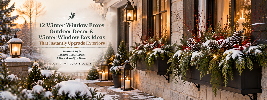 12 Winter Window Boxes Outdoor Decor & Winter Window Box Ideas That Instantly Upgrade Exteriors