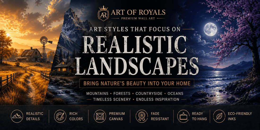Art Styles That Focus on Realistic Landscapes: Nature Canvas Wall Art for Elegant Interiors - ART OF ROYALS