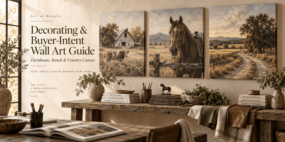 Decorating & Buyer-Intent Wall Art Guide | Farmhouse, Ranch & Country Canvas - ART OF ROYALS