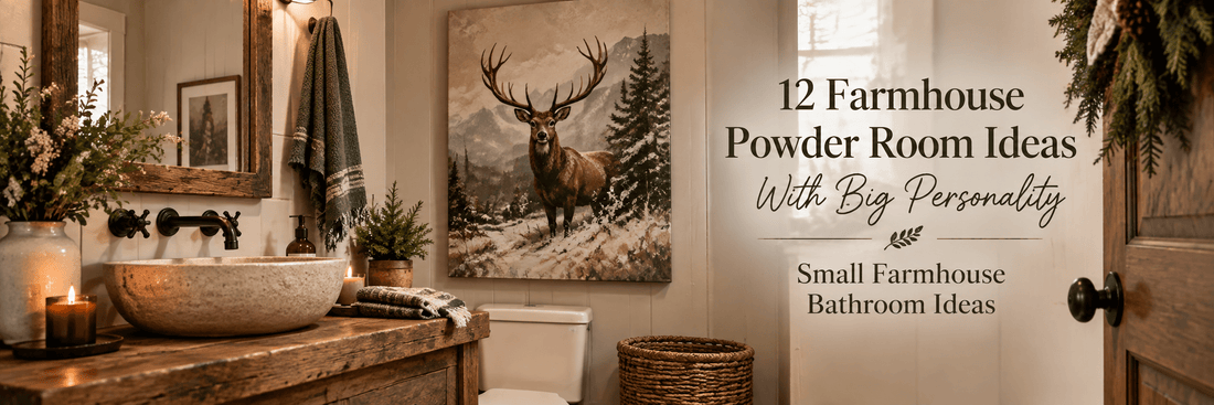 12 Farmhouse Powder Room Ideas With Big Personality | Small Farmhouse Bathroom Ideas - ART OF ROYALS