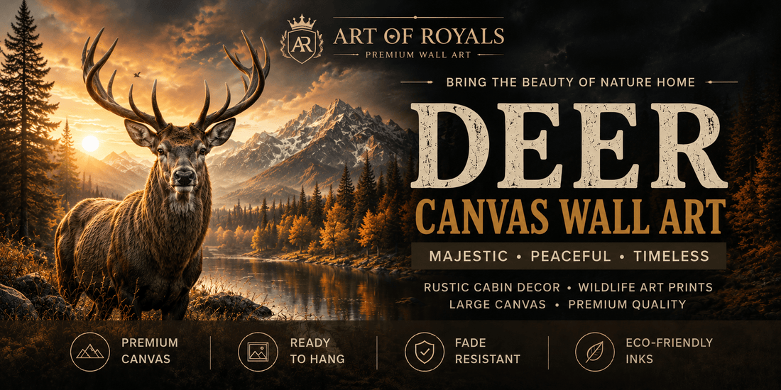 Best Deer Canvas Wall Art for Rustic Cabins, Living Rooms & Wildlife Decor - ART OF ROYALS
