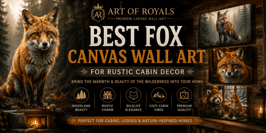 Best Fox Canvas Wall Art for Rustic Cabin Decor & Cozy Woodland Interiors - ART OF ROYALS