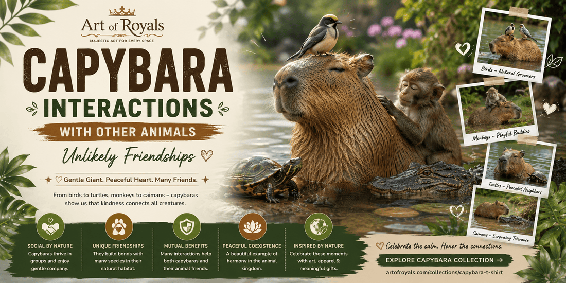 Capybara Interactions with Other Animals: Unlikely Friendships in the Wild - ART OF ROYALS