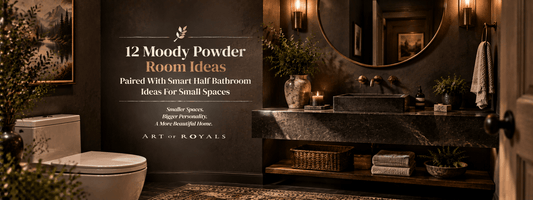 12 Moody Powder Room Ideas Paired With Smart Half Bathroom Ideas for Small Spaces - ART OF ROYALS